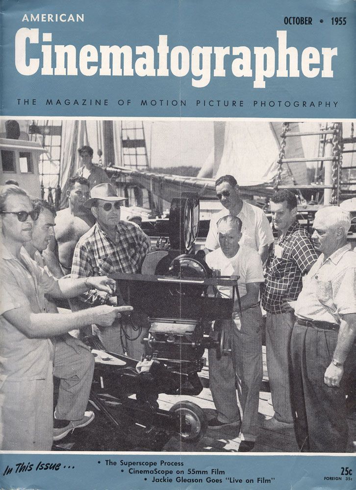 AMERICAN CINEMATOGRAPHER magazine side cover Issue 436 October 1955