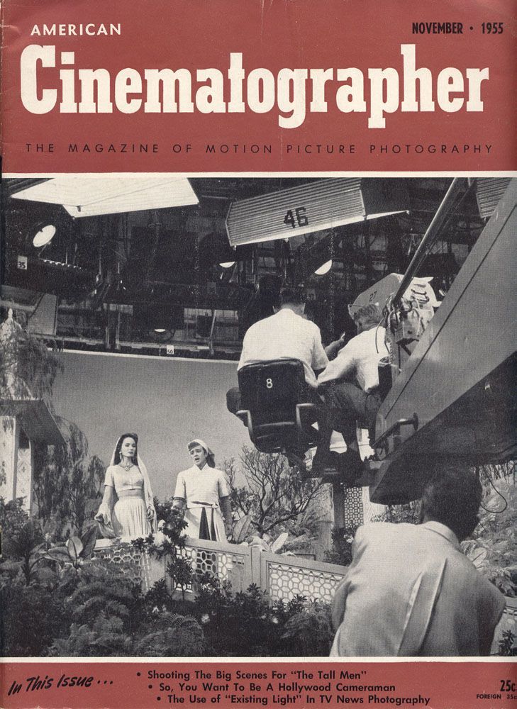 AMERICAN CINEMATOGRAPHER magazine side cover Issue 437 November 1955