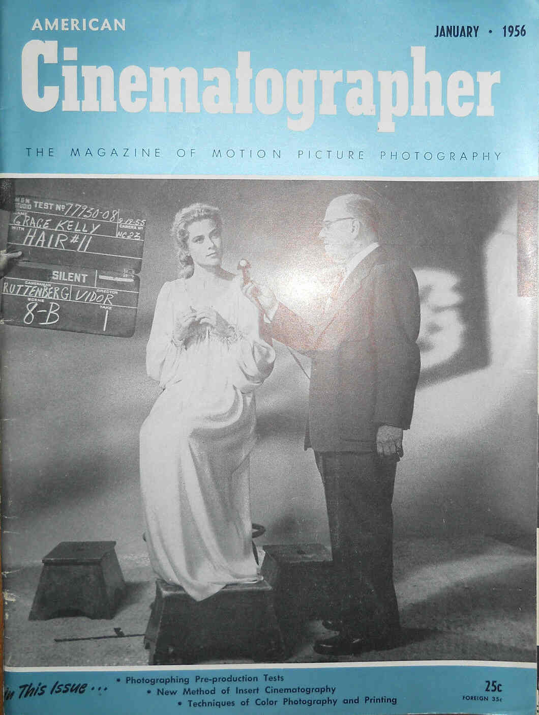 AMERICAN CINEMATOGRAPHER magazine side cover Issue 439 January 1956