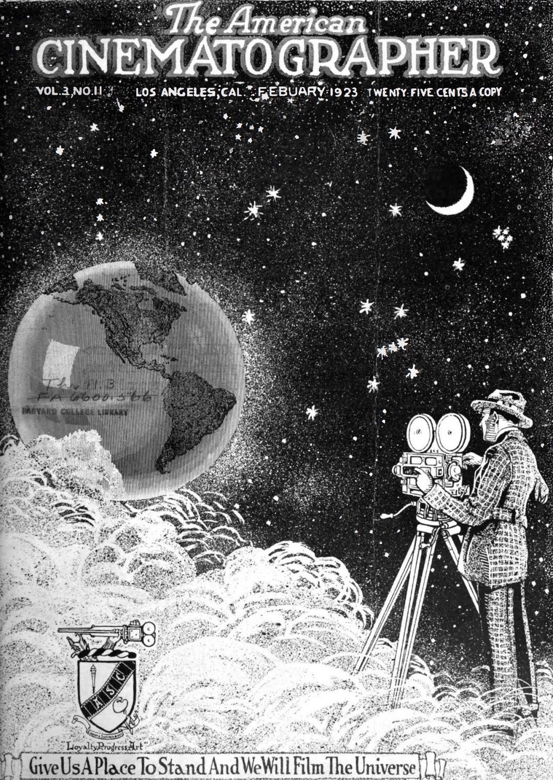 AMERICAN CINEMATOGRAPHER magazine side cover Issue 44  Vol 3 No 11 February 1923