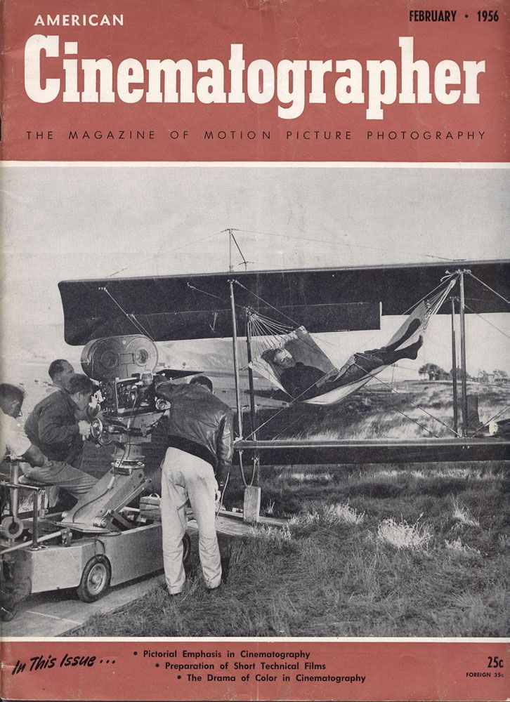 AMERICAN CINEMATOGRAPHER magazine side cover Issue 440 February 1956