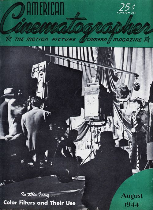 AMERICAN CINEMATOGRAPHER magazine side cover Issue 302 August 1944