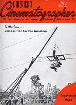AMERICAN CINEMATOGRAPHER magazine side cover Issue 303 September 1944