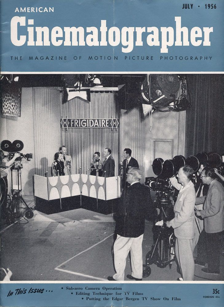 AMERICAN CINEMATOGRAPHER magazine side cover Issue 445 July 1956