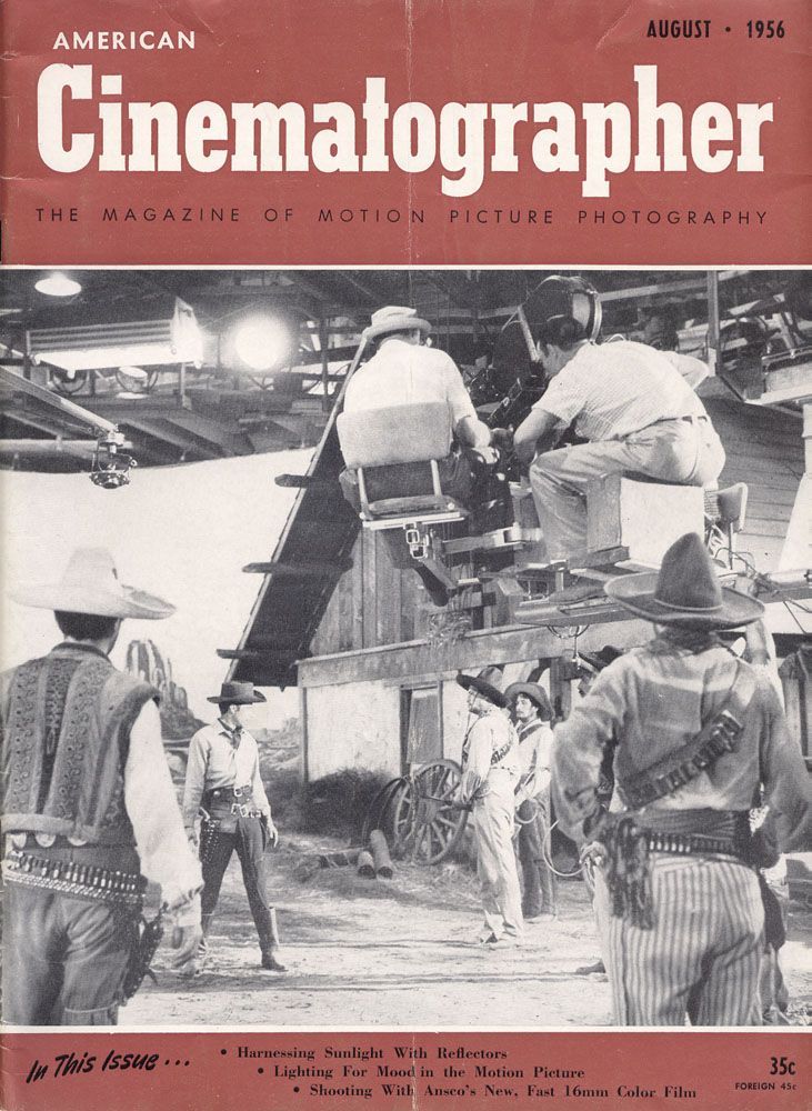 AMERICAN CINEMATOGRAPHER magazine side cover Issue 446 August 1956