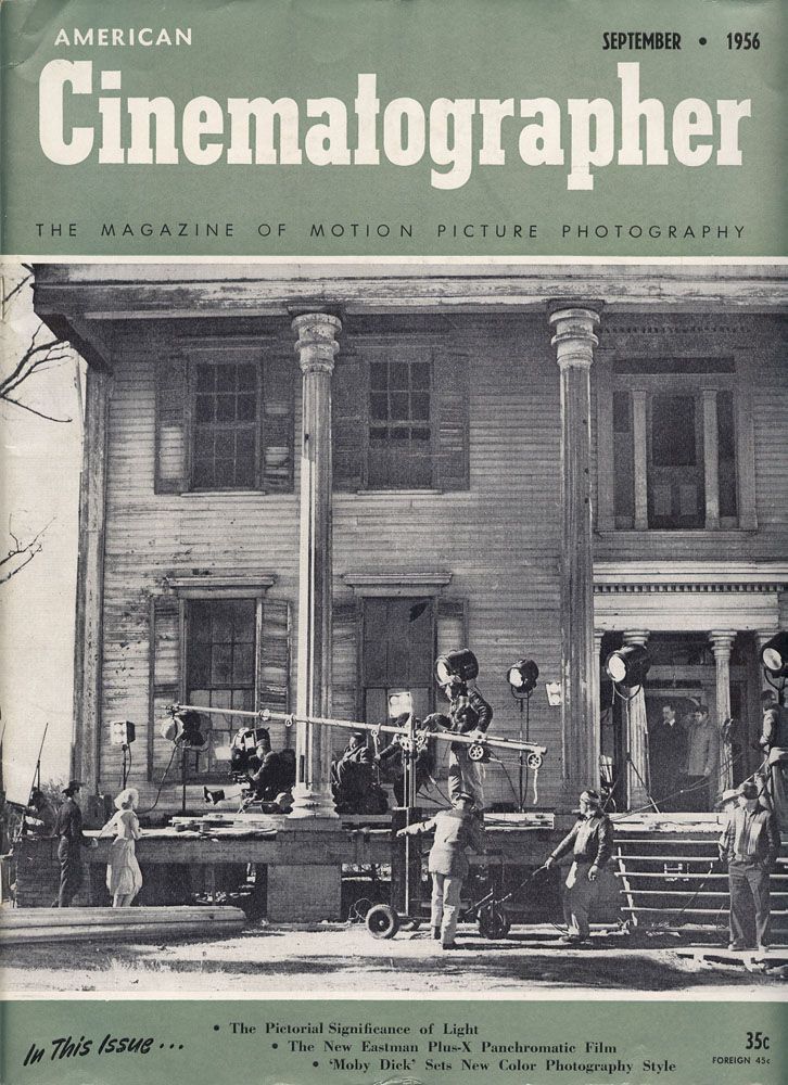 AMERICAN CINEMATOGRAPHER magazine side cover Issue 447 September 1956