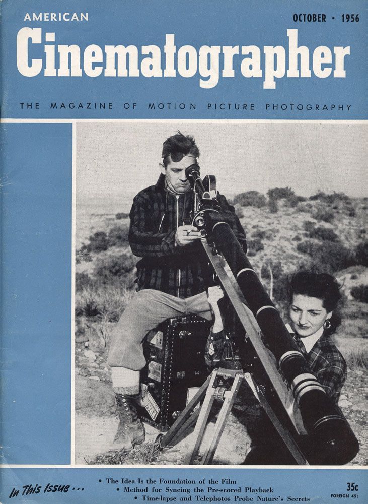AMERICAN CINEMATOGRAPHER magazine side cover Issue 448 October 1956