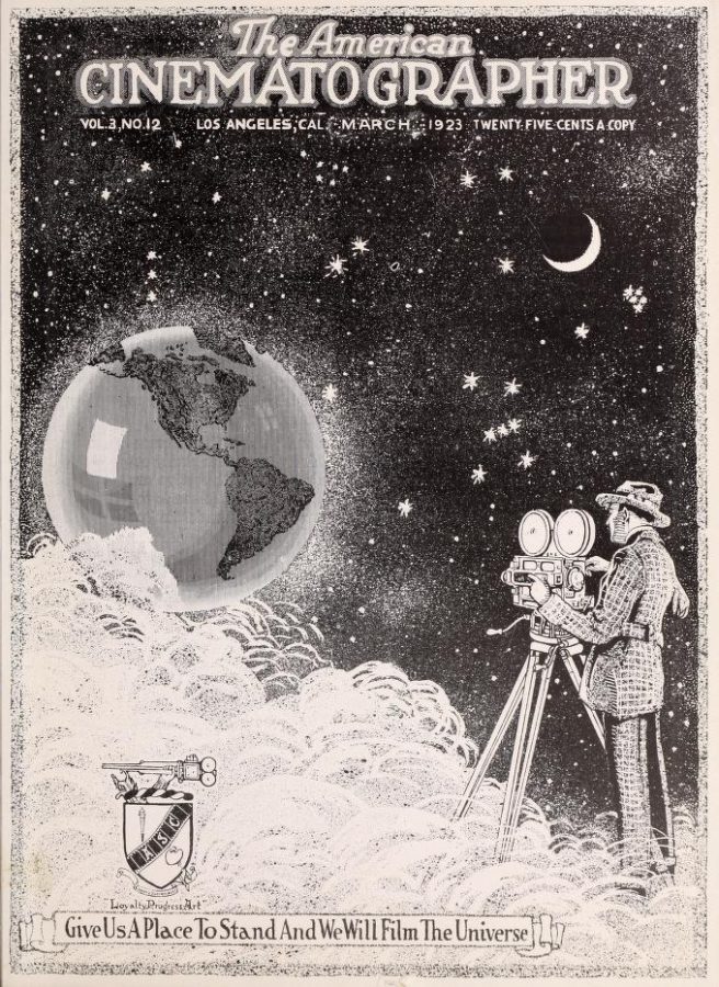 AMERICAN CINEMATOGRAPHER magazine side cover Issue 45  Vol 3 No 12 March 1923
