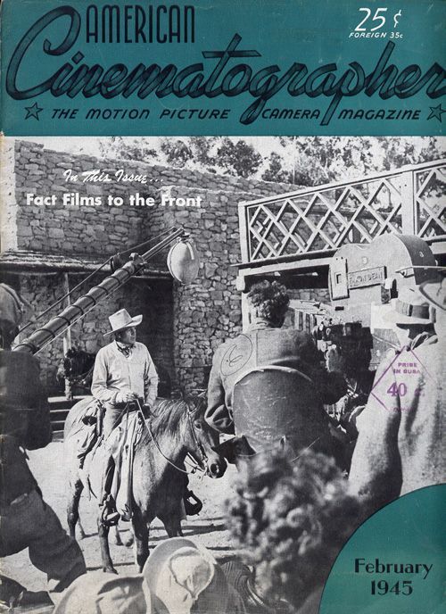 AMERICAN CINEMATOGRAPHER magazine side cover Issue 308 February 1945