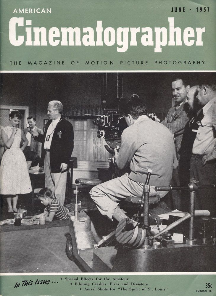 AMERICAN CINEMATOGRAPHER magazine side cover Issue 456 June 1957