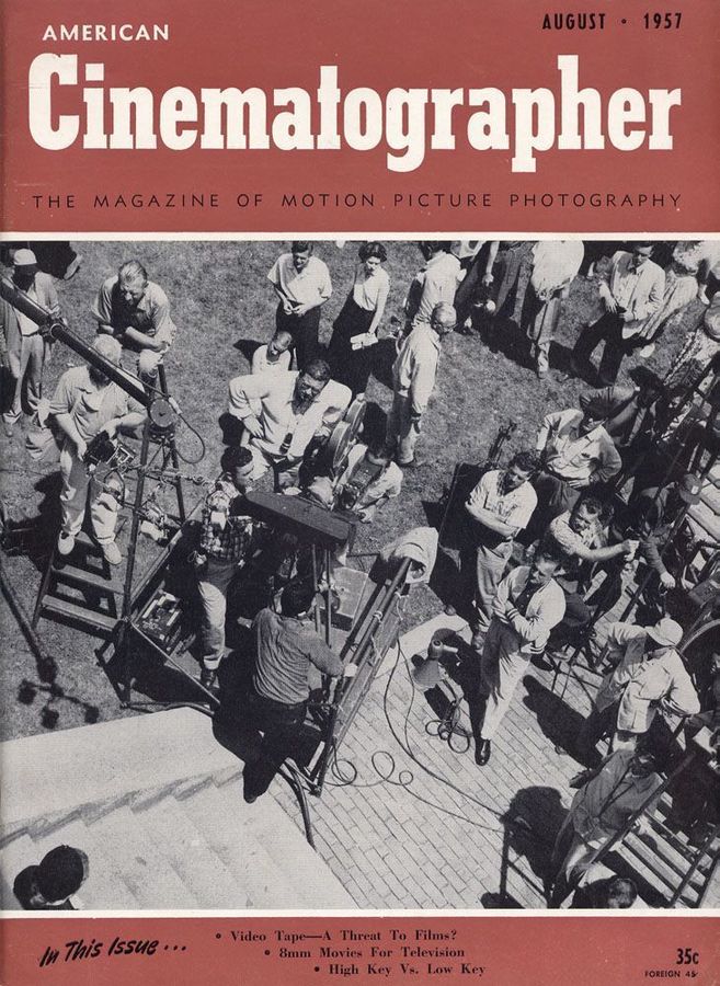 AMERICAN CINEMATOGRAPHER magazine side cover Issue 458 August 1957