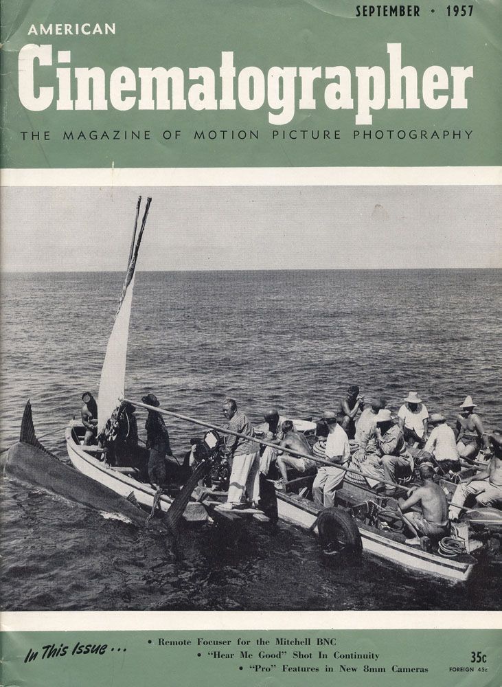 AMERICAN CINEMATOGRAPHER magazine side cover Issue 459 September 1957
