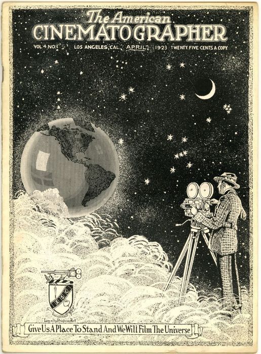AMERICAN CINEMATOGRAPHER magazine side cover Issue 46  Vol 4 No 1 April 1923