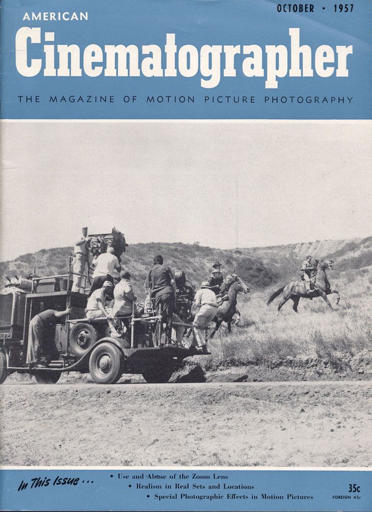 AMERICAN CINEMATOGRAPHER magazine side cover Issue 460 October 1957