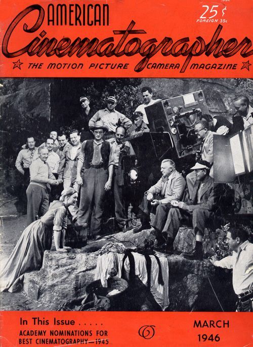 AMERICAN CINEMATOGRAPHER magazine side cover Issue 321 March 1946