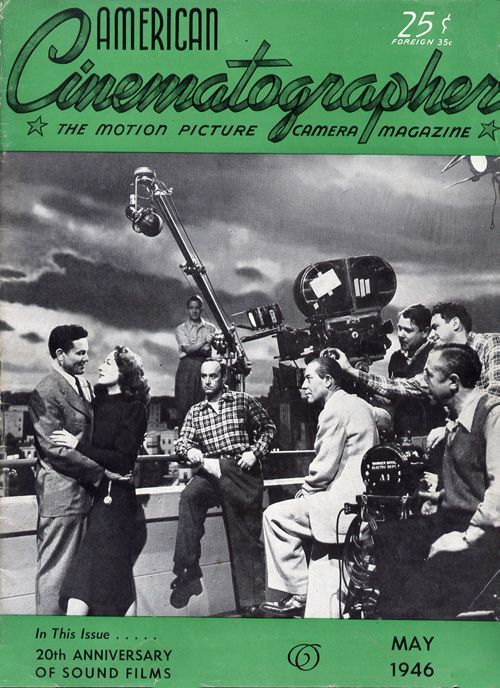 AMERICAN CINEMATOGRAPHER magazine side cover Issue 323 May 1946