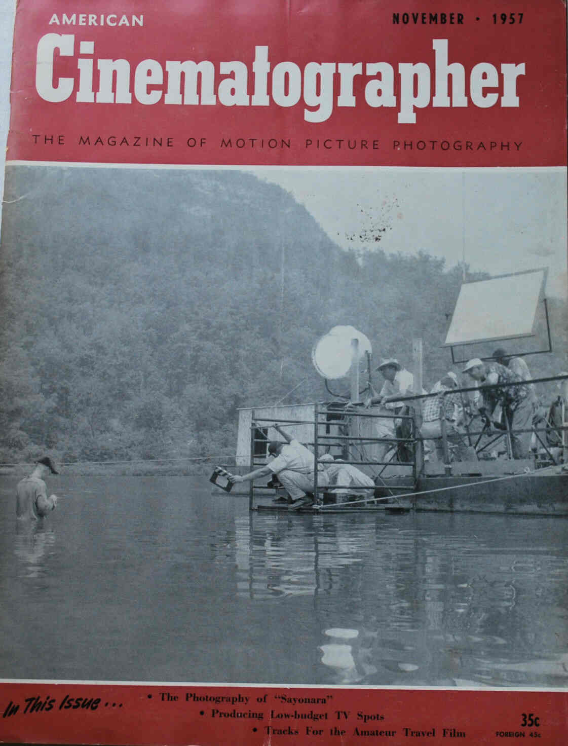 AMERICAN CINEMATOGRAPHER magazine side cover Issue 461 November 1957