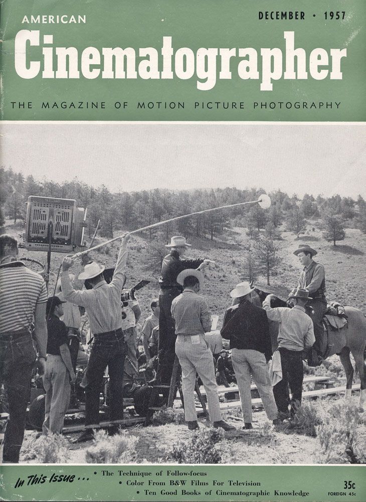 AMERICAN CINEMATOGRAPHER magazine side cover Issue 462 December 1957