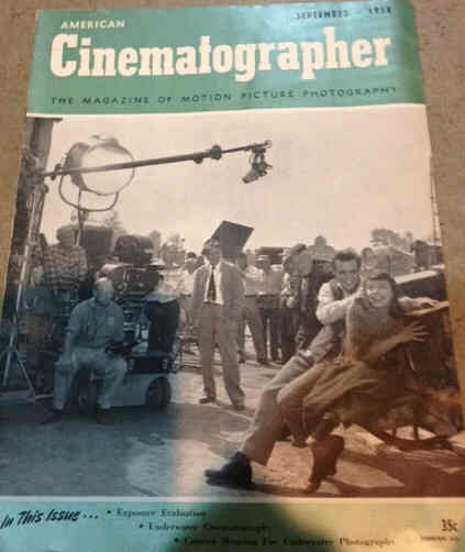 AMERICAN CINEMATOGRAPHER magazine side cover Issue 471 September 1958