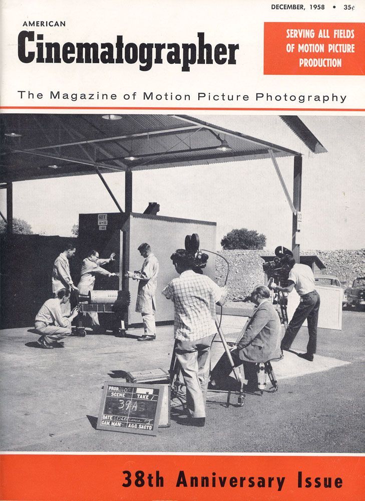 AMERICAN CINEMATOGRAPHER magazine side cover Issue 473/474 December 1958