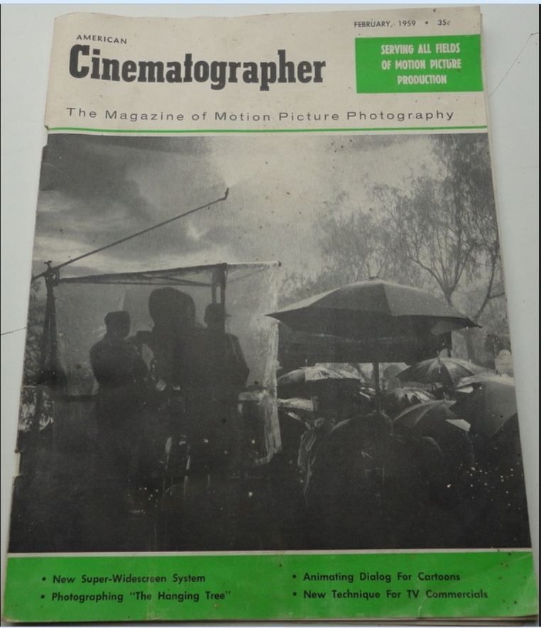 AMERICAN CINEMATOGRAPHER magazine side cover Issue 476 February 1959