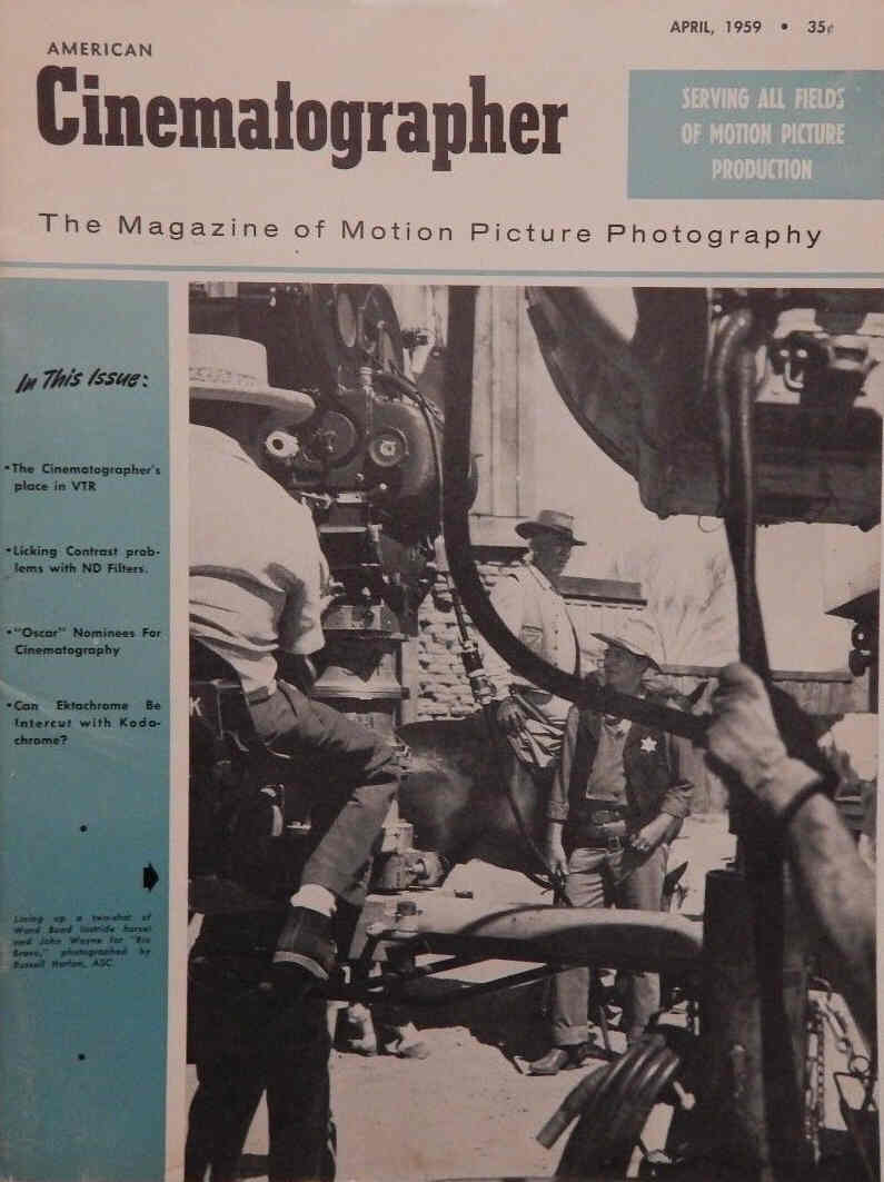 AMERICAN CINEMATOGRAPHER magazine side cover Issue 478 April 1959