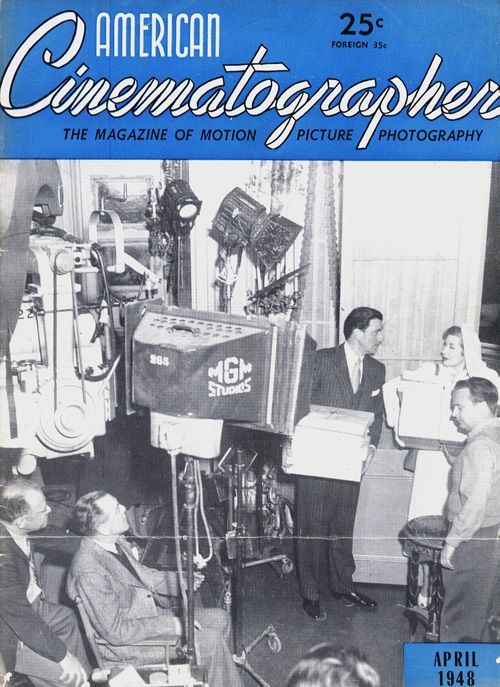 AMERICAN CINEMATOGRAPHER magazine side cover Issue 346 April 1948