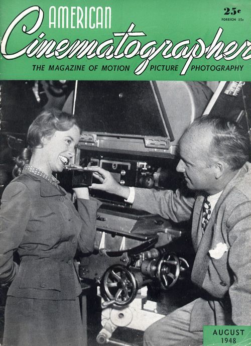 AMERICAN CINEMATOGRAPHER magazine side cover Issue 350 August 1948