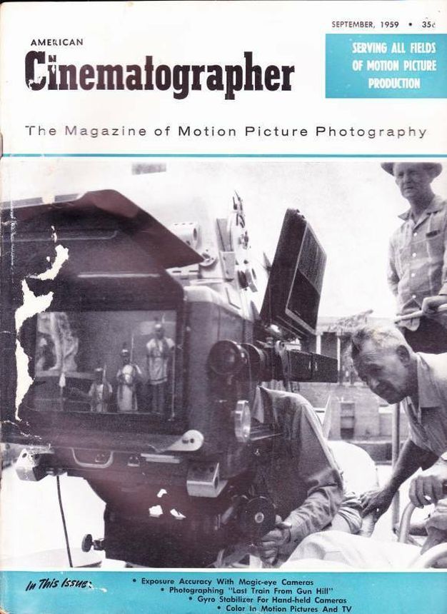 AMERICAN CINEMATOGRAPHER magazine side cover Issue 483 September 1959