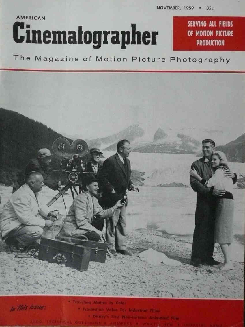 AMERICAN CINEMATOGRAPHER magazine side cover Issue 485 November 1959