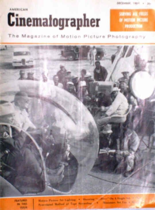 AMERICAN CINEMATOGRAPHER magazine side cover Issue 486 December 1959