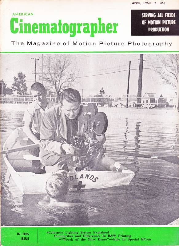 AMERICAN CINEMATOGRAPHER magazine side cover Issue 490 April 1960