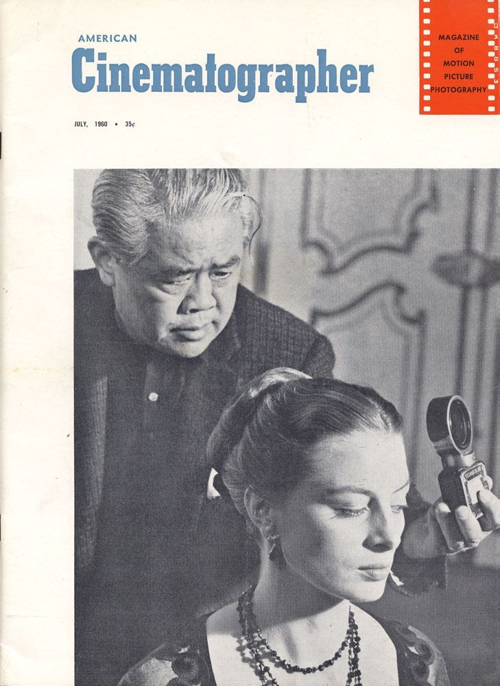 AMERICAN CINEMATOGRAPHER magazine side cover Issue 493 July 1960