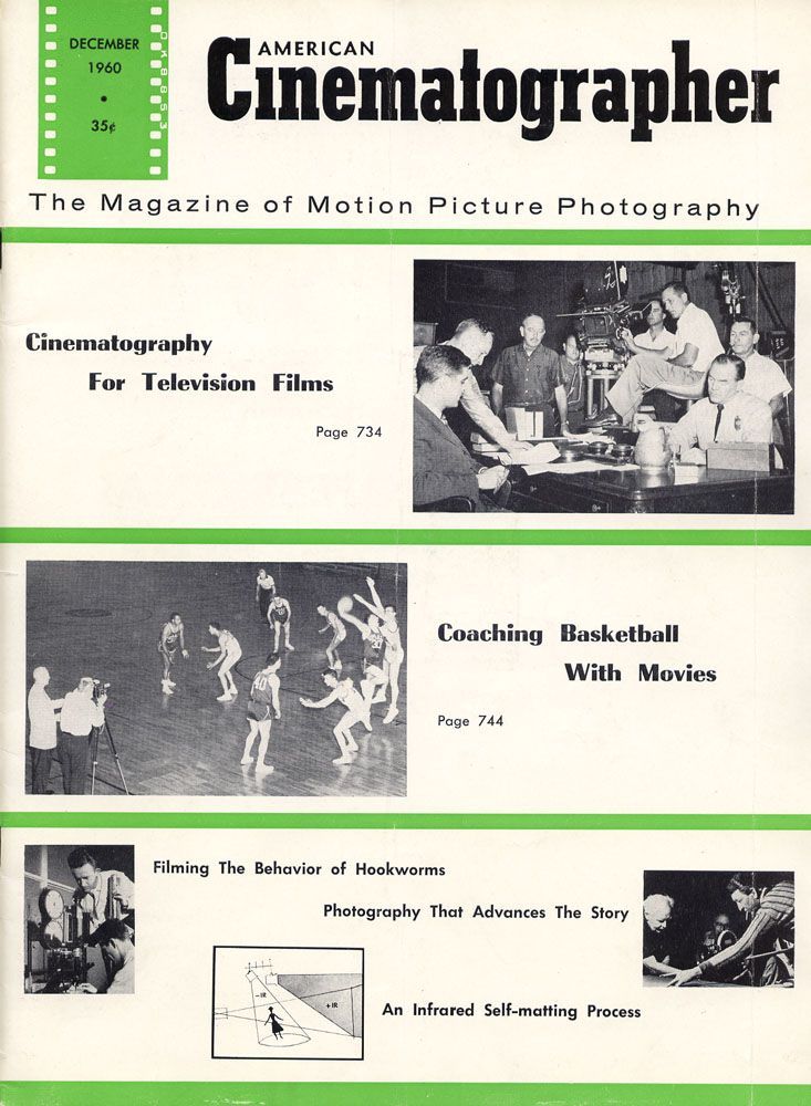 AMERICAN CINEMATOGRAPHER magazine side cover Issue 498 December 1960