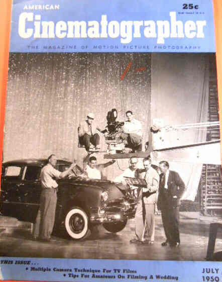 AMERICAN CINEMATOGRAPHER magazine side cover Issue 373 July 1950