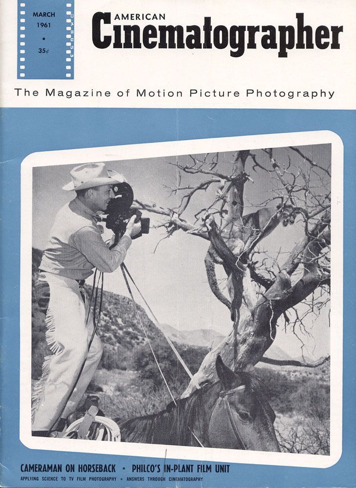 AMERICAN CINEMATOGRAPHER magazine side cover Issue 501 March 1961