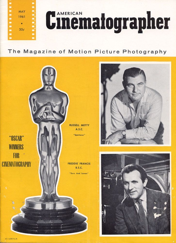 AMERICAN CINEMATOGRAPHER magazine side cover Issue 503 May 1961