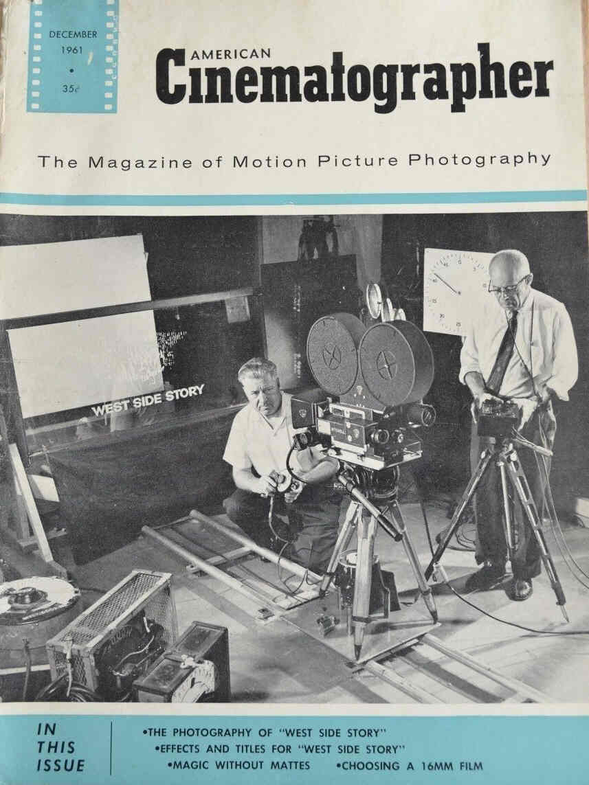 AMERICAN CINEMATOGRAPHER magazine side cover Issue 510 December 1961