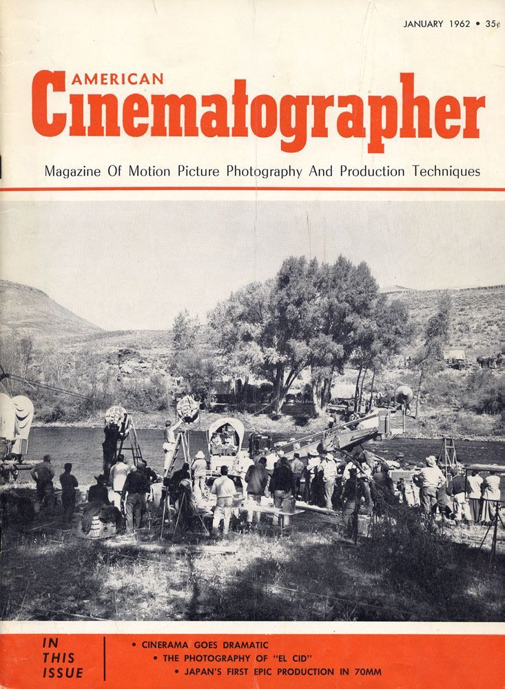 AMERICAN CINEMATOGRAPHER magazine side cover Issue 511 January 1962
