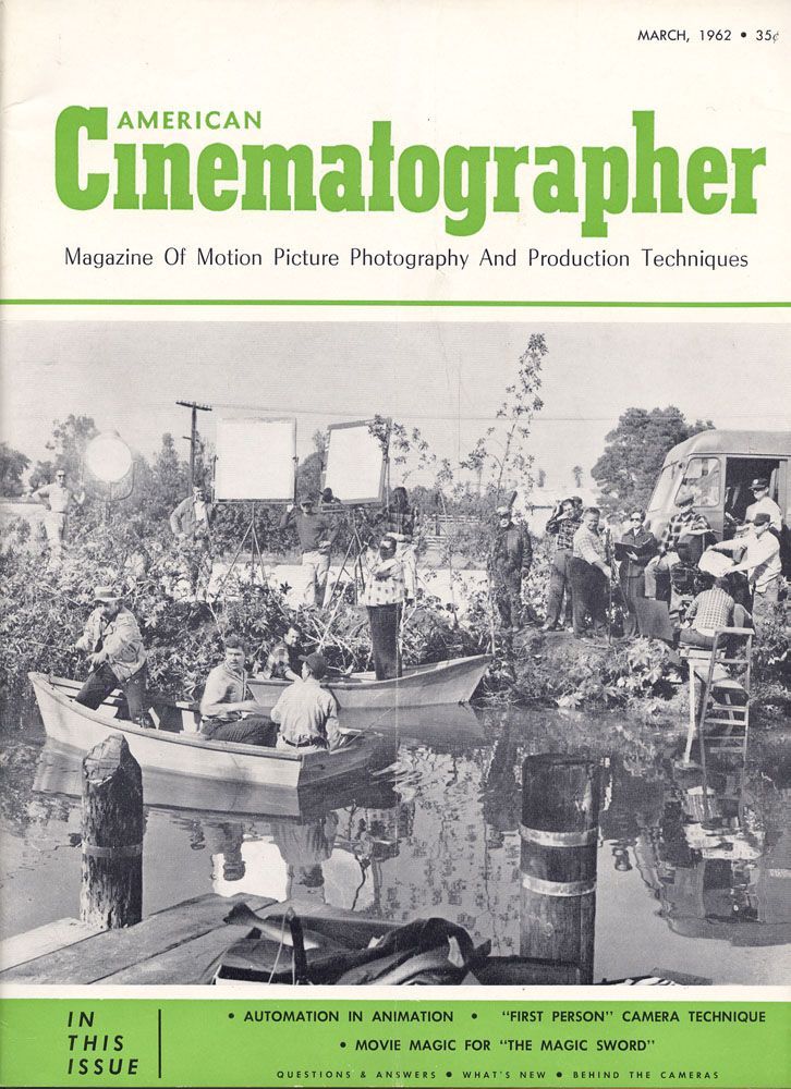 AMERICAN CINEMATOGRAPHER magazine side cover Issue 513 March 1962