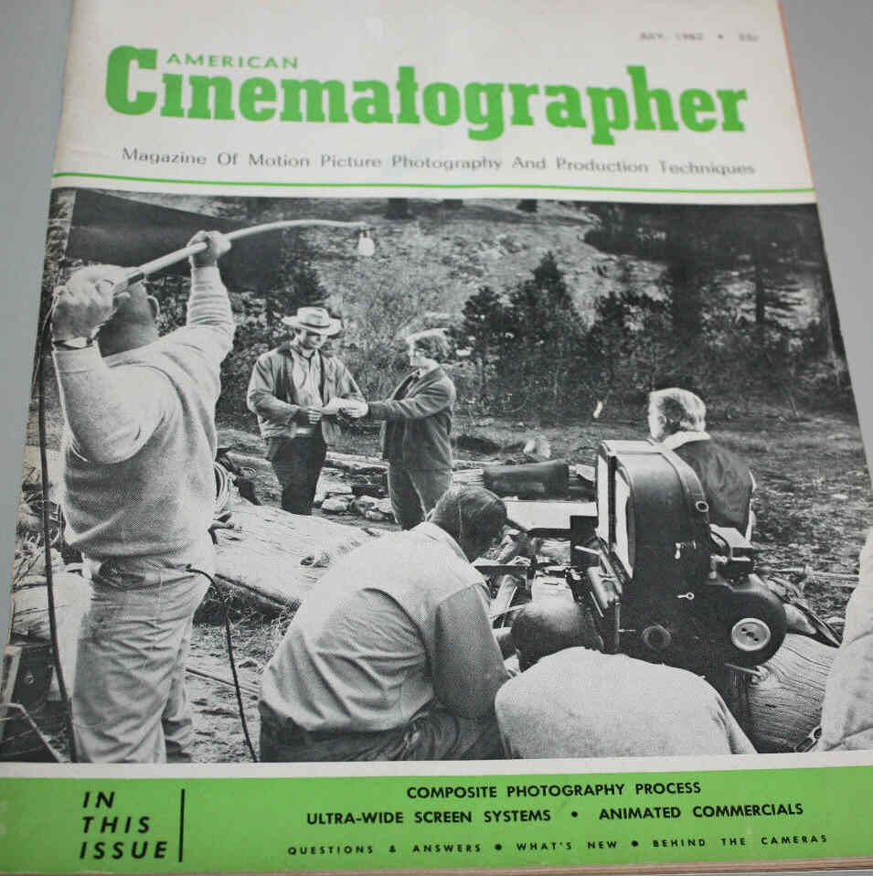 AMERICAN CINEMATOGRAPHER magazine side cover Issue 517 July 1962
