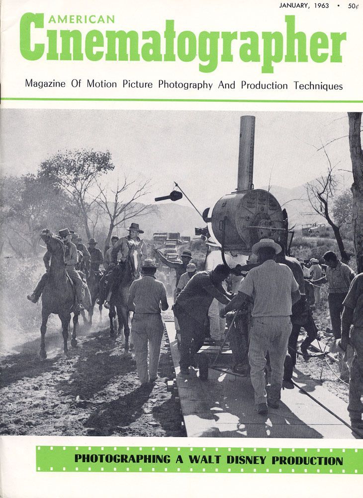 AMERICAN CINEMATOGRAPHER magazine side cover Issue 523 January 1963