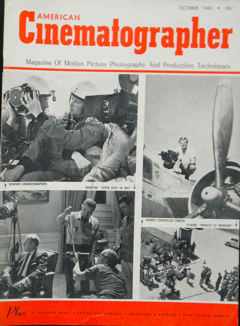 AMERICAN CINEMATOGRAPHER magazine side cover Issue 532 October 1963