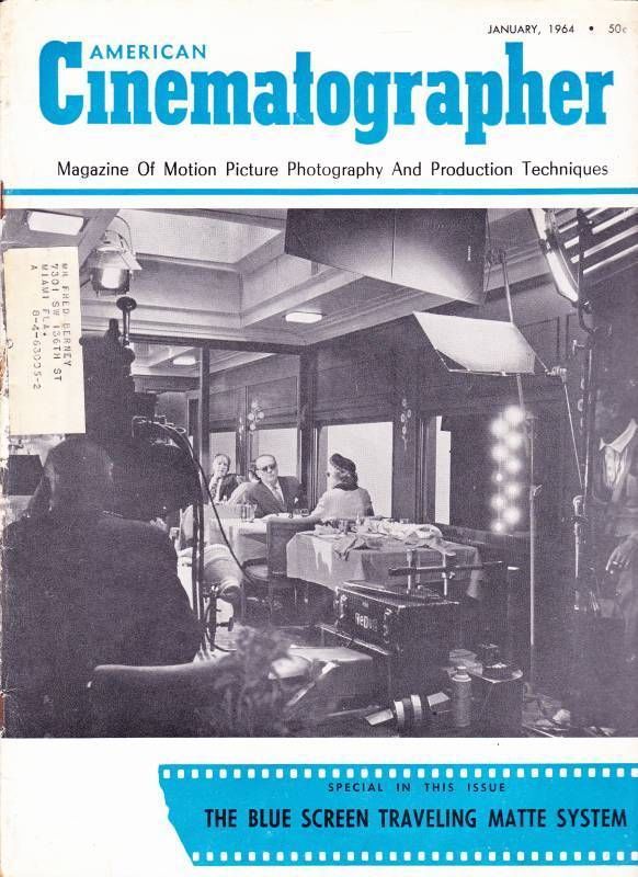 AMERICAN CINEMATOGRAPHER magazine side cover Issue 535 January 1964