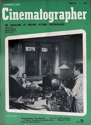 AMERICAN CINEMATOGRAPHER magazine side cover Issue 416 February 1954