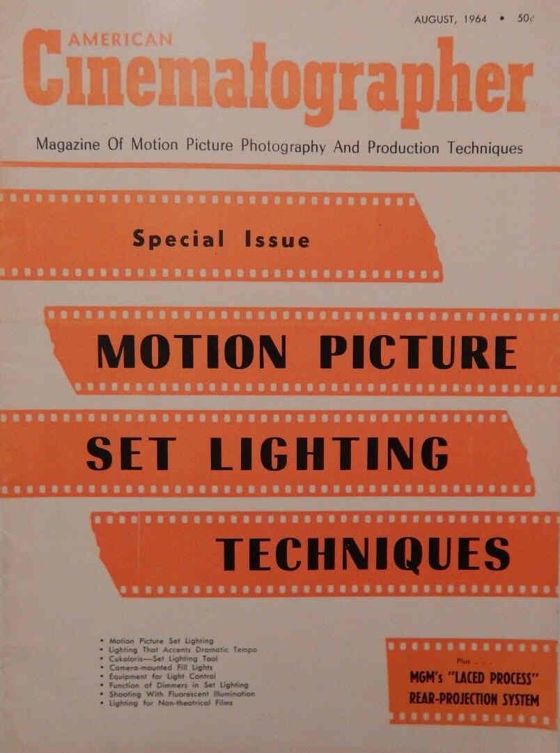 AMERICAN CINEMATOGRAPHER magazine side cover Issue 542 August 1964
