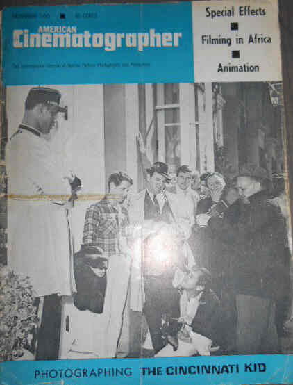 AMERICAN CINEMATOGRAPHER magazine side cover Issue 557 November 1965