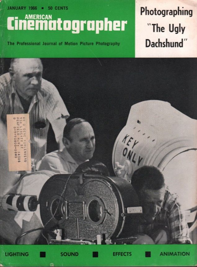 AMERICAN CINEMATOGRAPHER magazine side cover Issue 559 January 1966