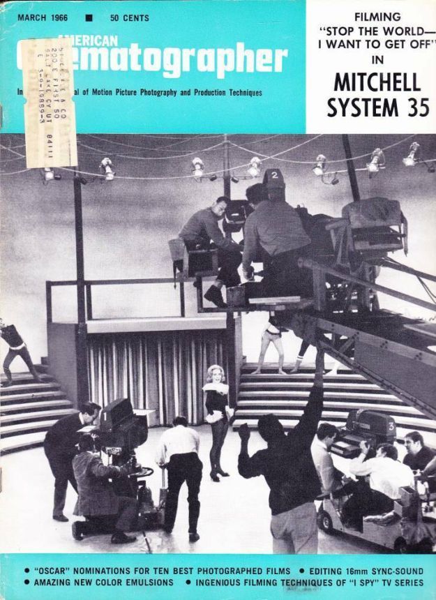 AMERICAN CINEMATOGRAPHER magazine side cover Issue 561 March 1966