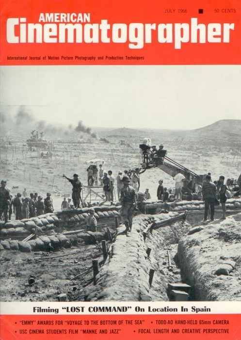 AMERICAN CINEMATOGRAPHER magazine side cover Issue 565 July 1966